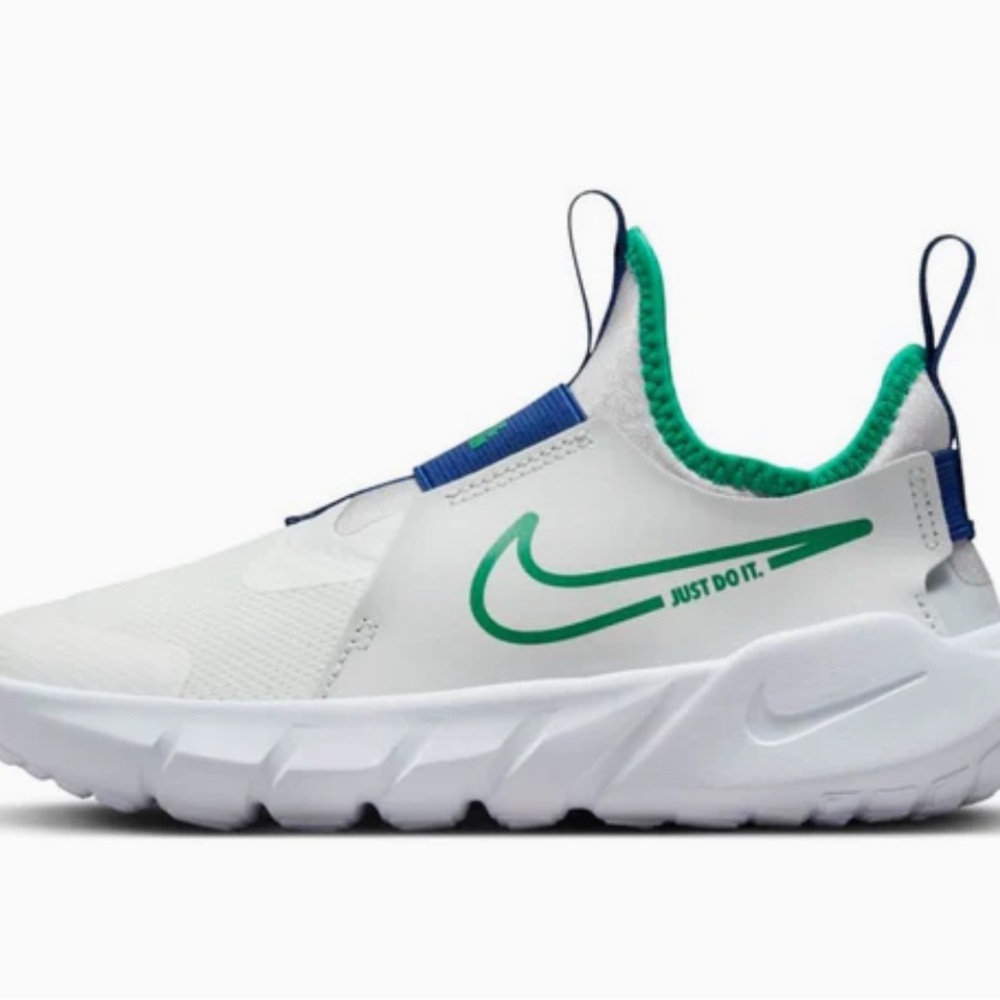 Nike Flex Runner 2 White Stadium Green Boys Sneakers